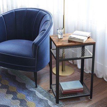 Prístavný stolík RAUMO čierna/hnedá 2