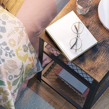 Prístavný stolík RAUMO čierna/hnedá 6