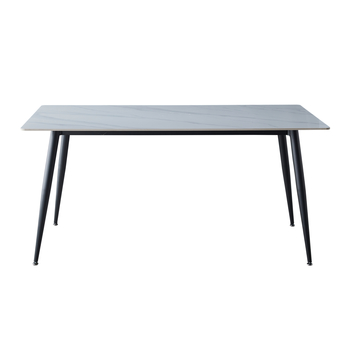 Jedálenský stôl RAUN 1 biely mramor/čierna 2