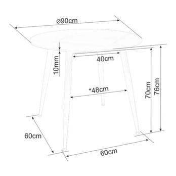 Jedálenský stôl RAUN béžová/kašmírová, šírka 90 cm 2