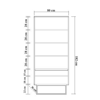 Regál/knižnica REA orech 6