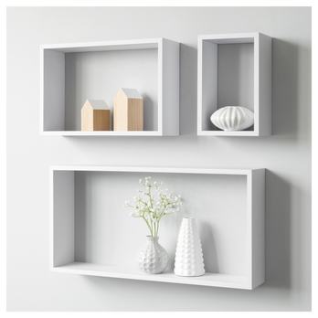 Sada nástenných políc REC biela, 3 ks 1