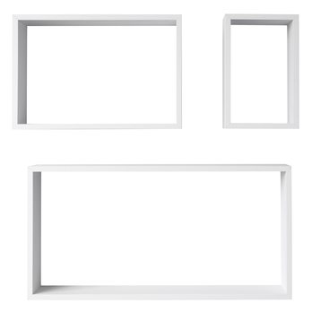 Sada nástenných políc REC biela, 3 ks 2