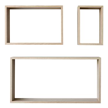 Sada nástenných políc REC dub sonoma, 3 ks 2