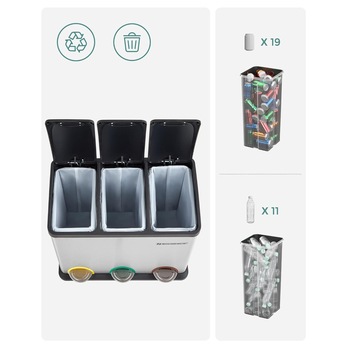 Kôš na triedený odpad RECYCLING sivá/čierna 4