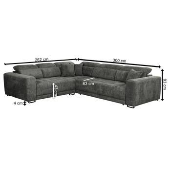 Sedacia súprava REGINA I ľavá, grafitová 2