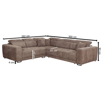 Sedacia súprava REGINA I ľavá, sivohnedá 2