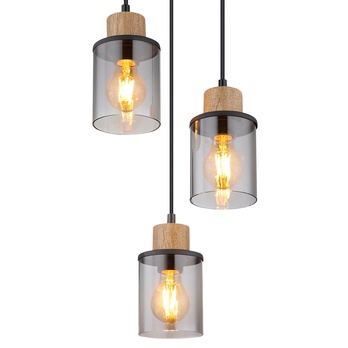 Závesné svietidlo REID 2 čierna/dymové sklo 3