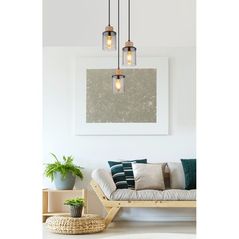 Závesné svietidlo REID 2 čierna/dymové sklo 1