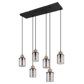 Závesné svietidlo REID 4 čierna/dymové sklo 2