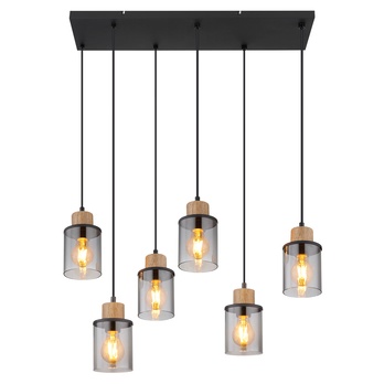 Závesné svietidlo REID 4 čierna/dymové sklo 3