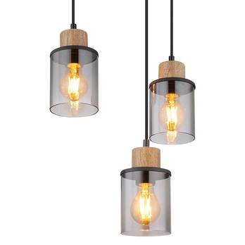 Závesné svietidlo REID 4 čierna/dymové sklo 4