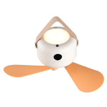 Závesné LED svietidlo s ventilátorom RENA biela/hnedá 3