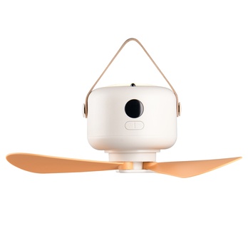 Závesné LED svietidlo s ventilátorom RENA biela/hnedá 4