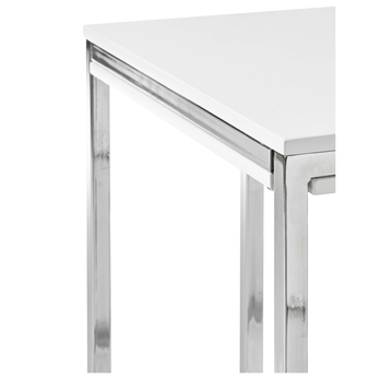 Prístavný stolík RENO MINI biela/strieborná 1