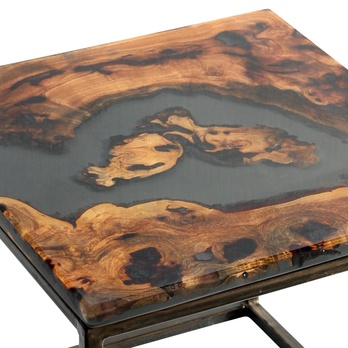 Odkladací stolík RESIN 40x40 cm, sivá 1