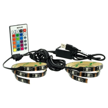 LED RGB páska RETLUX RLS 102 čierna, 2x 50 cm 12