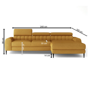 Sedacia súprava REVO MINI pravá, žltá 4