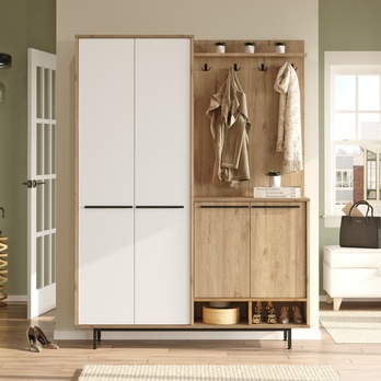 Predsieňová zostava REVO dub/biela 1