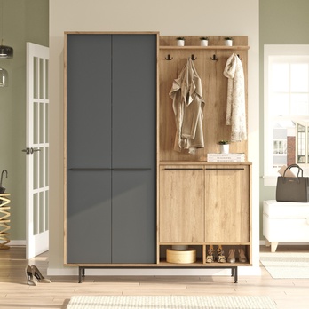 Predsieňová zostava REVO dub/antracitová 1