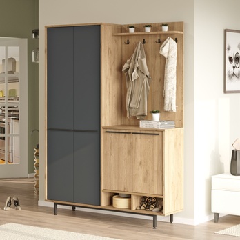 Predsieňová zostava REVO dub/antracitová 3