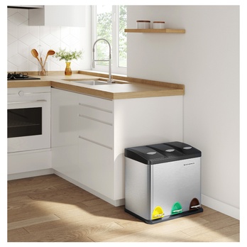 Odpadkový kôš na triedený odpad REYCLING 2 strieborná/čierna, 24 L 1