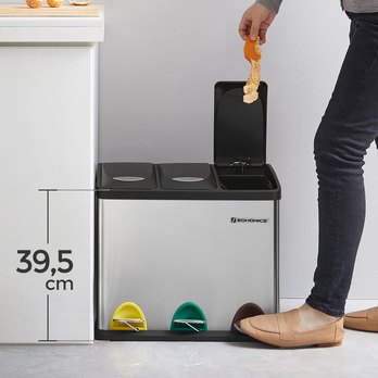 Odpadkový kôš na triedený odpad REYCLING 2 strieborná/čierna, 24 L 2