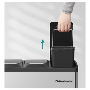 Odpadkový kôš na triedený odpad REYCLING 2 strieborná/čierna, 24 L 3