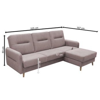 Sedacia súprava RHONDA pravá, svetlosivá 5