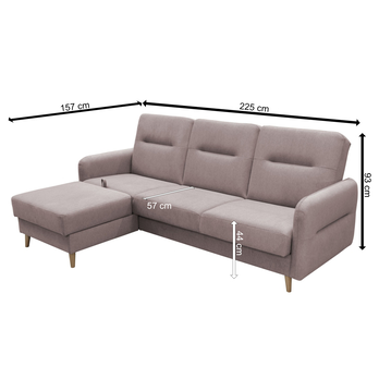 Sedacia súprava RHONDA ľavá, svetlosivá 5