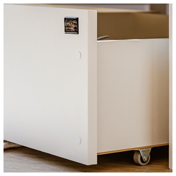 Posteľ s výsuvným lôžkom RHYS biela, 90x190 cm 6