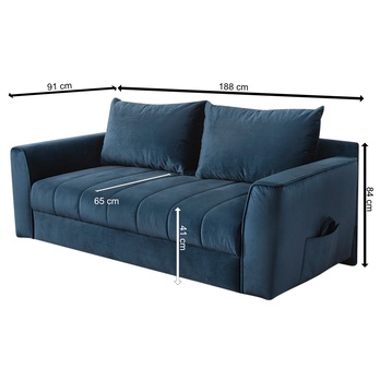 Pohovka  RICK tmavomodrá 3