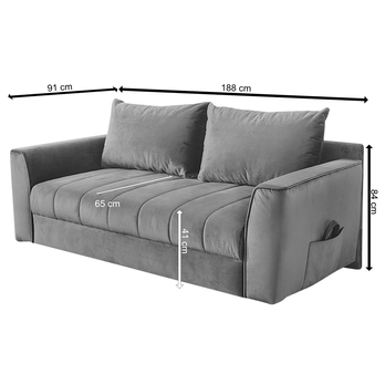 Pohovka  RICK sivá 3