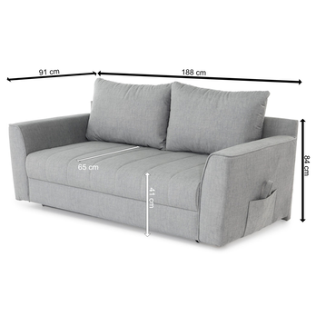 Pohovka  RICK svetlosivá 3