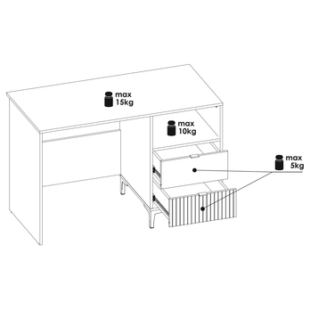 Písací stôl RICKO B01 dub evoke/alpská biela 5