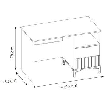 Písací stôl RICKO B01 dub evoke/alpská biela 6