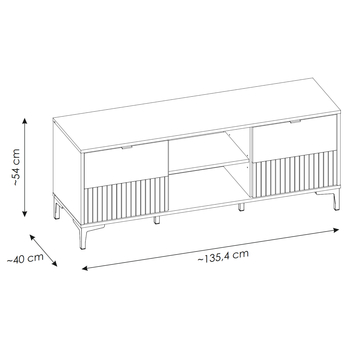 TV komoda RICKO F01 dub evoke/alpská biela 5