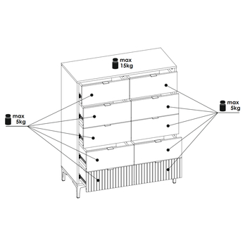 Komoda RICKO K01 dub evoke/alpská biela 7