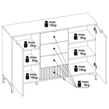 Komoda RICKO K05 dub evoke/alpská biela 5