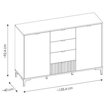 Komoda RICKO K05 dub evoke/alpská biela 6