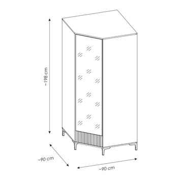 Rohová skriňa RICKO RIKS02 dub evoke 2