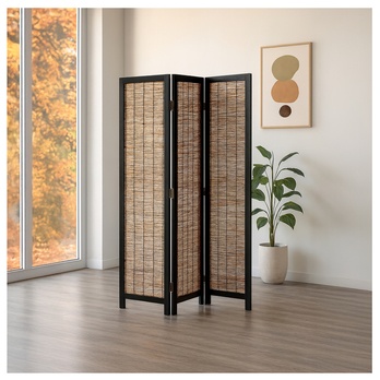 Paraván RIKA čierna/bambus 1