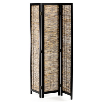Paraván RIKA čierna/bambus 2