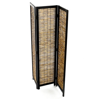 Paraván RIKA čierna/bambus 6