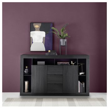 Komoda  RIMINI 6 čierna popolavá 1