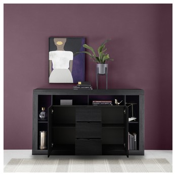 Komoda  RIMINI 6 čierna popolavá 2