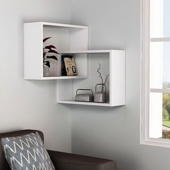 Nástenný regál RING biela 1