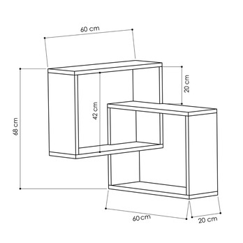 Nástenný regál RING dub sonoma 2