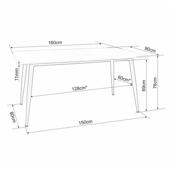 Jedálenský stôl RION 3 čierna, šírka 160 cm 4