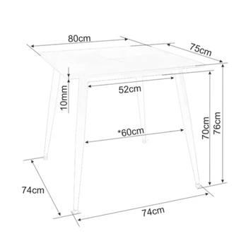 Jedálenský stôl RION čierna, šírka 80 cm 3